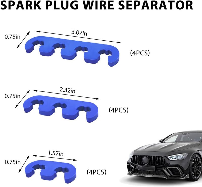 BWBWND 12PCS Spark Plug Wire Separator, 7mm 8mm 8.5mm 8.8mm Car Engine Spark Plug Wire Loom, 2/3/4 Holes Separator Holder Replacement for Vehicle Ignition Wires, Car Accessories (Blue) - Image 2